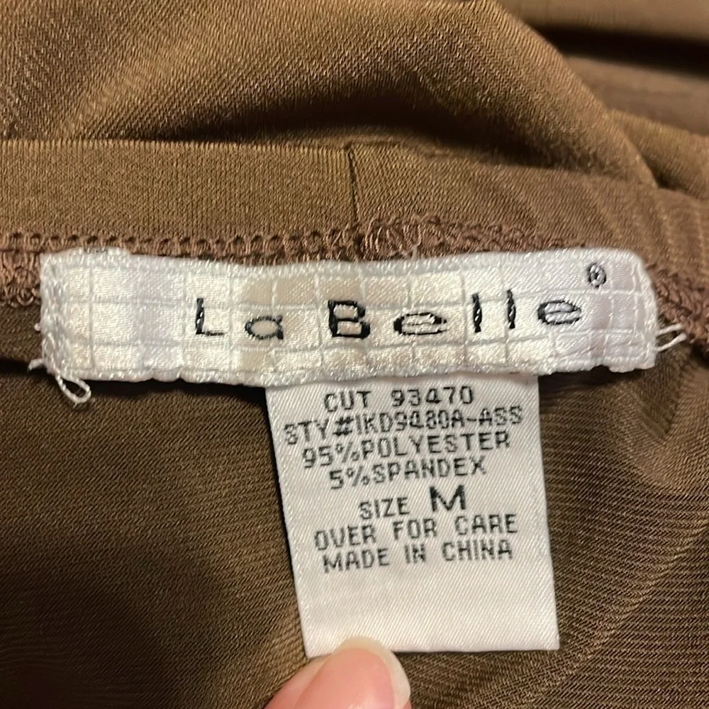 La Belle women’s medium 8 10 dress brown empire flowy shark bite hem tank cups